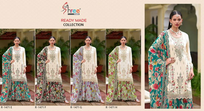 R 1471 Shree Fab Chinon Mirror Work Pakistani Readymade Suits Wholesale Price In Surat